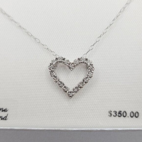 Diamond Sterling Silver Heart Pendant Necklace - Picture 4 of 7